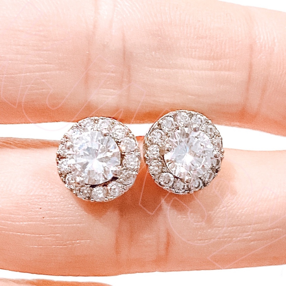 18k White Gold Filled CZ Earrings - Picture 2 of 6